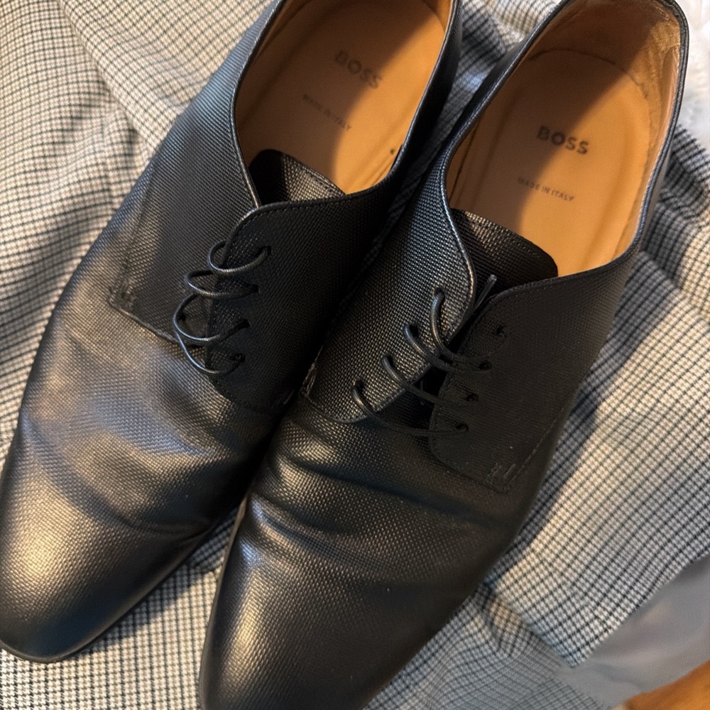 Hugo Boss Black Leather Derby Shoes